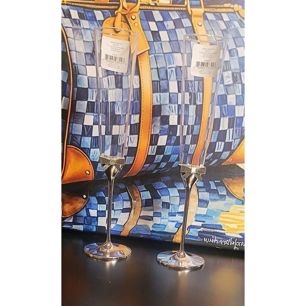 NIB - Kate Spade Lenox Crystal Grace Avenue 2-Piece Champagne Flute Set